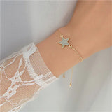 Metal Enamel Star Charm Stretch Bracelet Lot of 12 pcs