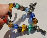 12 pcs Colorful Glass Beads Bracelet Jewelry Set