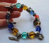 12 pcs Colorful Glass Beads Bracelet Jewelry Set