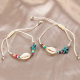 Bohemia Shell Bracelet Set Acrylic Starfish Beach Jewelry Women Bracelets