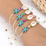Bohemia Shell Bracelet Set Acrylic Starfish Beach Jewelry Women Bracelets