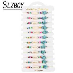 Bohemia Shell Bracelet Set Acrylic Starfish Beach Jewelry Women Bracelets