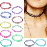 12 pcs Fishline Choker Necklaces For Women Teens Stretch Gothic Punk Elastic