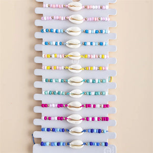 12 pcs Shell Rope Bracelets Set Colorful Beads Charm Chain Adjustable