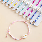 12 pcs Shell Rope Bracelets Set Colorful Beads Charm Chain Adjustable