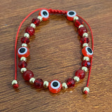 12pc Devil's Eye Crystal Beaded Lucky Protection Bracelet Set