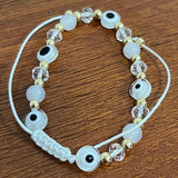 12pc Devil's Eye Crystal Beaded Lucky Protection Bracelet Set