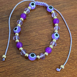 12pc Devil's Eye Crystal Beaded Lucky Protection Bracelet Set