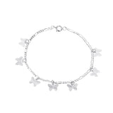 Butterfly Charms Bracelets Silver Single Layer Insect Pendant Chain Jewelry