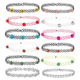 12 pcs Velvet Choker Necklace Vintage Lace Flower Girl Jewelry