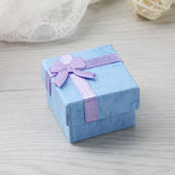 12 Paper Ring Boxes Bow Earrings 1 Dozen Jewelry Case Gift Bulk