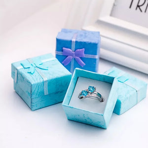 12 Paper Ring Boxes Bow Earrings 1 Dozen Jewelry Case Gift Bulk