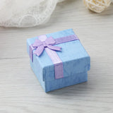12 Paper Ring Boxes With Bow For Earrings Jewelry Case
