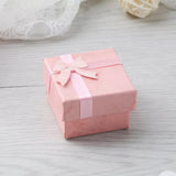 12 Paper Ring Boxes Bow Earrings 1 Dozen Jewelry Case Gift Bulk