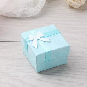 12 Paper Ring Boxes Bow Earrings 1 Dozen Jewelry Case Gift Bulk