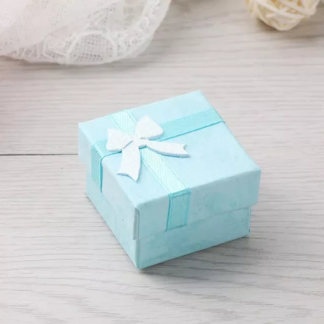 12 Paper Ring Boxes Bow Earrings 1 Dozen Jewelry Case Gift Bulk