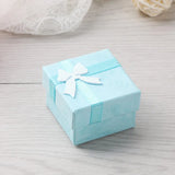12 Paper Ring Boxes With Bow For Earrings Jewelry Case