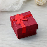 12 Paper Ring Boxes With Bow For Earrings Jewelry Case