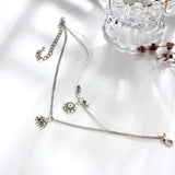 Sun Elephant Anklet Antique Silver Beads Charms Leg Foot Chain