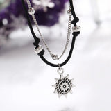Sun Pendant Anklets Women Silver Beads Chain Ankle Bracelet