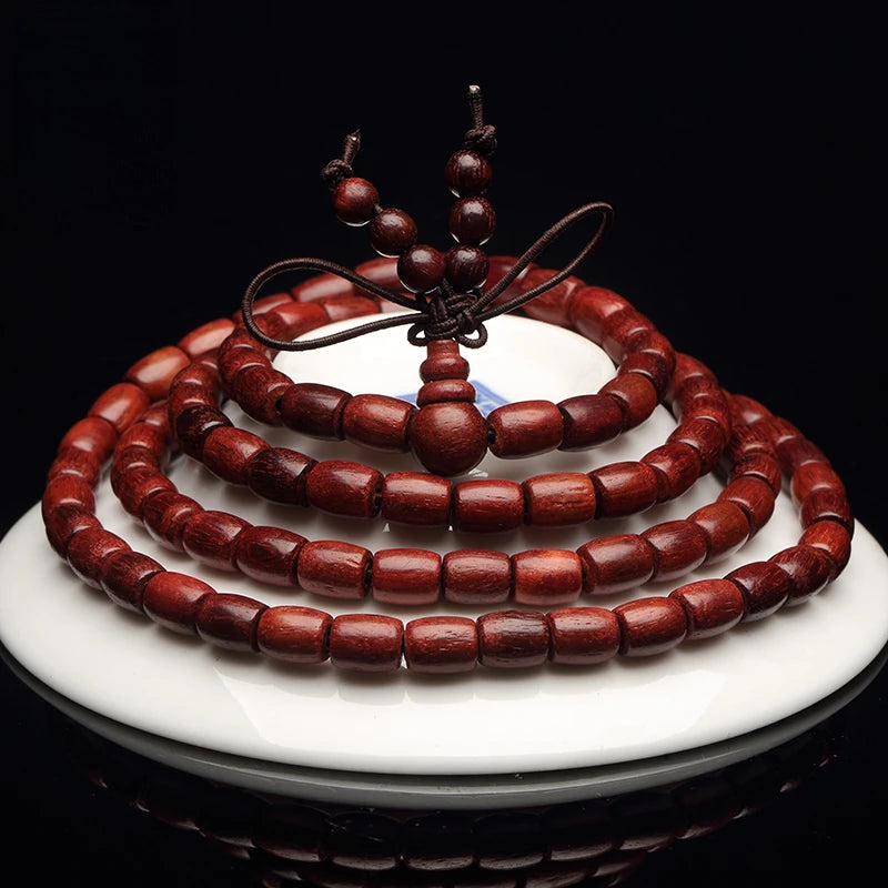 Natural Red Sandalwood Buddha Beads Bracelet 108*8mm