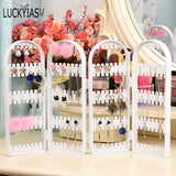 Folding Screen Plastic Earrings Studs Display Rack