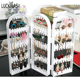 Folding Screen Plastic Earrings Studs Display Rack