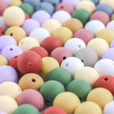 120 PCS 15mm Round Silicone Beads for Jewelry Making