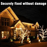 120 Pack Christmas Light Clips Outdoor - Durable Weatherproof Gutter Hooks