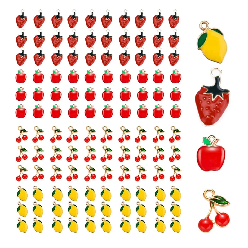 120 Pcs Fruit Charms for DIY Earrings Making