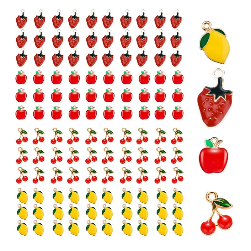 120 Pcs Fruit Charms for DIY Jewelry Making Earrings