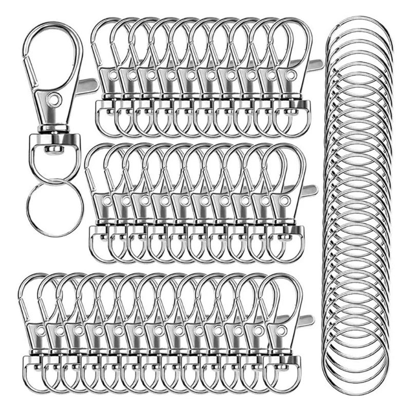 120 Pcs Lobster Claw Clasp & Swivel Keychain Snap Hook for Bags