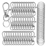 120 Pcs Lobster Claw Clasp & Swivel Keychain Snap Hook for Bags