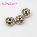 120 Pcs Tibetan Silver Round Disc Dotted Beads Spacer 8mmX8mmX3mm
