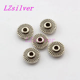 120 Pcs Tibetan Silver Round Disc Dotted Beads Spacer 8mmX8mmX3mm