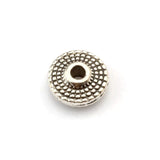 120 Pcs Tibetan Silver Round Disc Dotted Beads Spacer 8mmX8mmX3mm