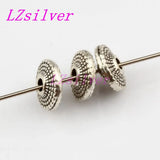 120 Pcs Tibetan Silver Round Disc Dotted Beads Spacer 8mmX8mmX3mm