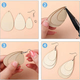 120Pc Wooden Pendants with Hooks and Rings for Jewelry Making