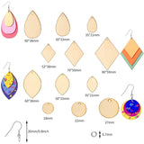 120Pc Wooden Pendants with Hooks and Rings for Jewelry Making