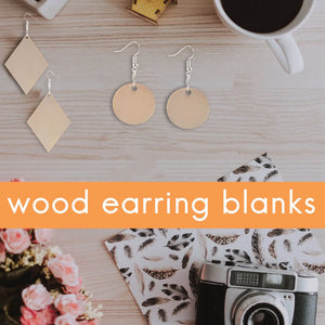 Wooden Pendants Earring Hooks Jump Rings Set for Jewelry DIY