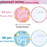 120-Piece Gender Reveal Button Pins Baby Shower Party Supplies