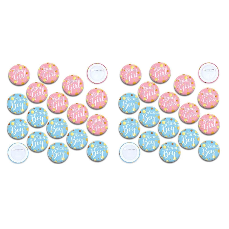 120-Piece Gender Reveal Button Pins Baby Shower Party Supplies