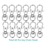 120 Swivel Clasps Key Rings Metal Snap Hooks Lobster Claw for Crafting