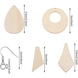 120 Wood Earring Blanks & Hooks for DIY Jewelry Craft