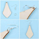 120 Wood Earring Blanks & Hooks for DIY Jewelry Craft