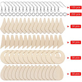 120 Wood Earring Blanks & Hooks for DIY Jewelry Craft