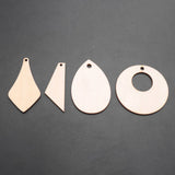 120 Wood Earring Pendant Blanks with Hooks for DIY Jewelry Craft