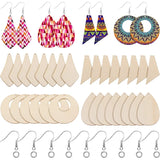 120 Wood Earring Blanks & Hooks for DIY Jewelry Craft