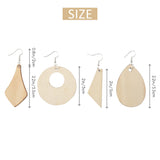 120 Wood Earring Pendant Blanks with Hooks for DIY Jewelry