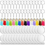 120 Acrylic Keychain Blank Craft Tassel Keychain Bulk Keychain Ring